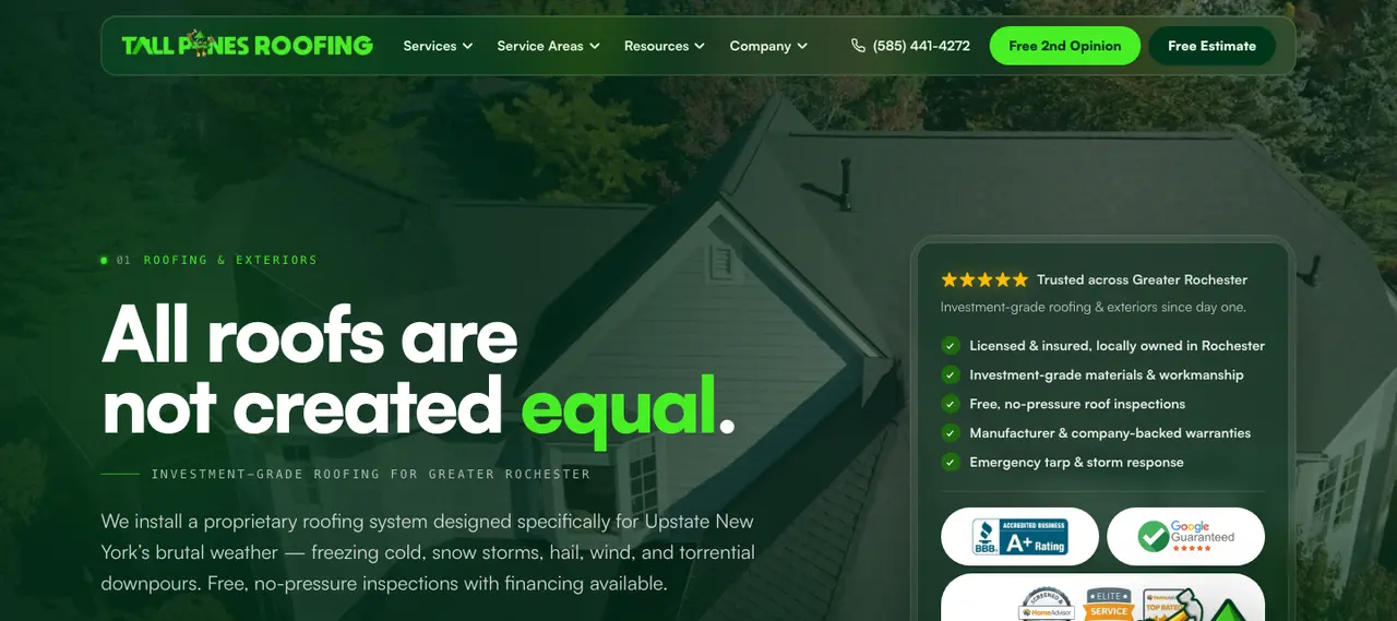 Tall Pines Roofing — live Hydra OS build
