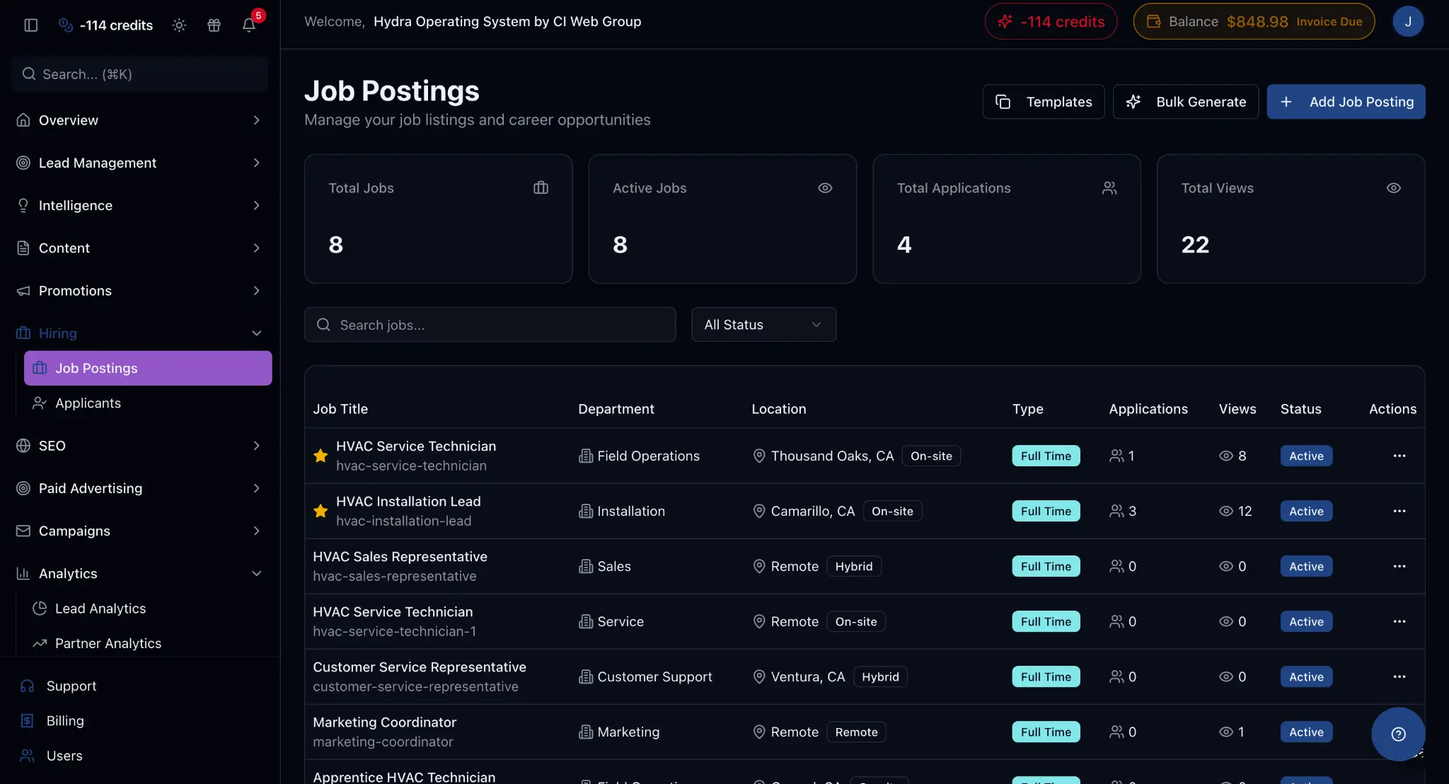 Job Board Dashboard